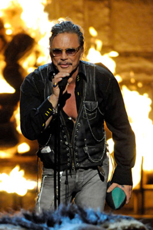 Mickey Rourke in leather vest by Agatha Blois